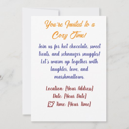Sie sind in eine gemütliche Zeit eingeladen - Schn Einladung (Rückseite)