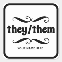 Sie sind in einem extravaganten Scrollrahmen Quadratischer Aufkleber