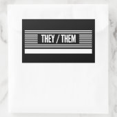 Sie sind in Streifen mit Platz zum Schreiben Rechteckiger Aufkleber (Tasche)