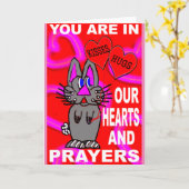 Sie sind in unserem Herzen und Gebete Karte (Gelbe Blume)