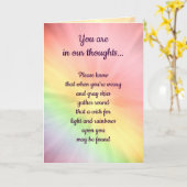 Sie sind in unseren Gedanken, Regenbogen Karte (Gelbe Blume)