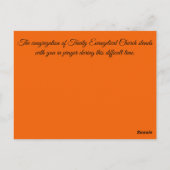 Sie sind in unserer Gemeinde der Gebetskirche Postkarte (Rückseite)