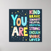 Sie sind inspirierende Zitate positive Typografie Leinwanddruck (Vorderseite)