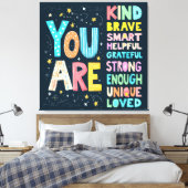 Sie sind inspirierende Zitate positive Typografie Leinwanddruck (Insitu (Schlafzimmer))