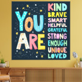 Sie sind inspirierende Zitate positive Typografie Leinwanddruck (Insitu (Wohnzimmer))