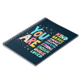 Sie sind inspirierende Zitate positive Typografie Notizblock (Linke Seite)