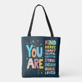 Sie sind inspirierende Zitate positive Typografie Tasche (Rückseite)