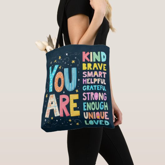 Sie sind inspirierende Zitate positive Typografie Tasche (Von Nahem)