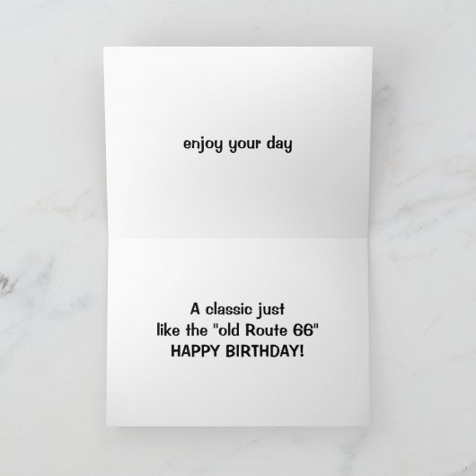 SIE SIND KLASSISCH-50. WIE RT. 66! KARTE (Innenseite)