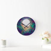 Sie sind kosmischer Nebel Vollmond Runde Wanduhr (Zuhause)