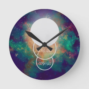 Sie sind kosmischer Nebel Vollmond Runde Wanduhr