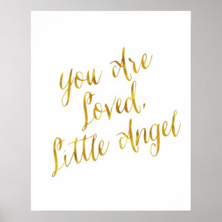 Sie sind lieben Angel Quote Imitate Gold Foil Funk Poster