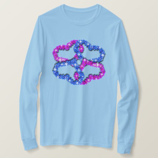 Sie sind lieben Ladys Hearts Long Sleeve T - Shirt (Design vorne)