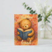 Sie sind lieben - Watercolor Book & Heart Postcard Postkarte (Stehend Vorderseite)