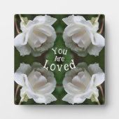 Sie sind lieben White Rose Abstrakt Inspiration Fotoplatte (Vorderseite)