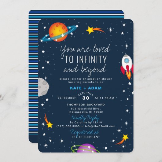 Sie sind lieblich junge Adoption Kinderdusche Einladung (Vorne/Hinten)