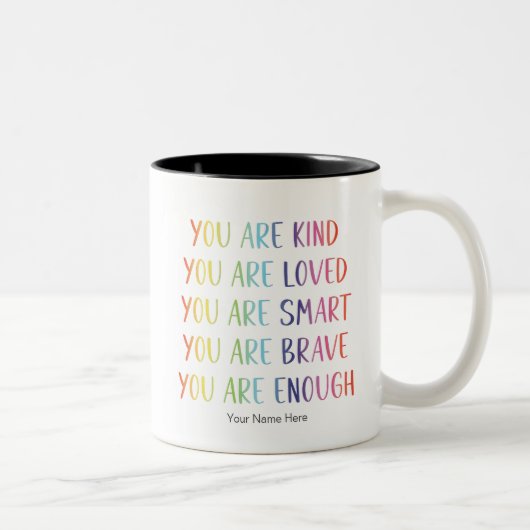 Sie sind lieblich Spaß Rainbow Positive Affirmatio Zweifarbige Tasse (Rechts)