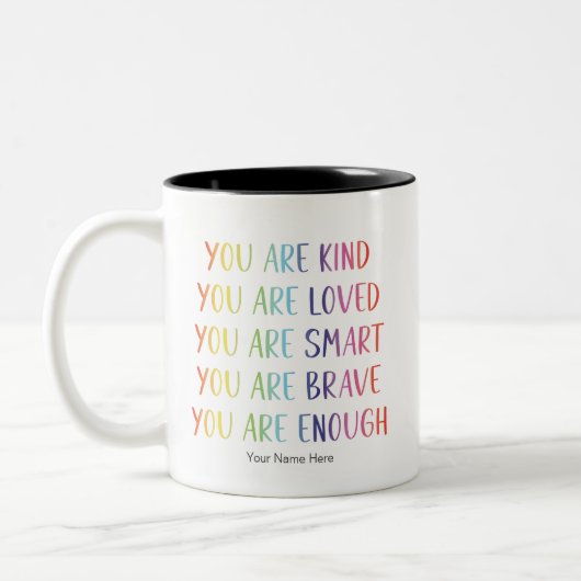 Sie sind lieblich Spaß Rainbow Positive Affirmatio Zweifarbige Tasse (Links)
