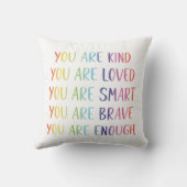 Sie sind lieblich Spaß Regenbogen positive Affirma Kissen (Rückseite)