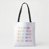 Sie sind lieblich Spaß Regenbogen positive Affirma Tasche (Vorderseite)