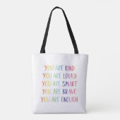 Sie sind lieblich Spaß Regenbogen positive Affirma Tasche (Rückseite)