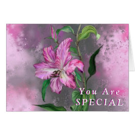 Sie sind Lila Pink-Lippen-Blume mit Sonderkarte