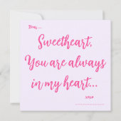 Sie sind Love Card Einladung (Rückseite)