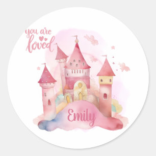 Sie sind Love Palace Pink Cloud anpassbar Runder Aufkleber