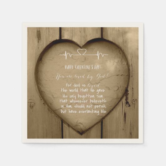 Sie sind Loved John 3.16 Christlich Valentine Serviette (Vorderseite)