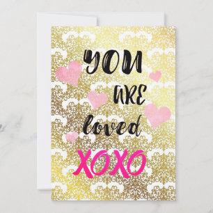 SIE SIND LOVED XOXO Valentinstag Card Feiertagskarte
