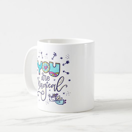 Sie sind magisch, handschriftlich und illustriert kaffeetasse (Vorderseite Links)