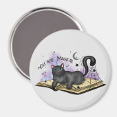 Sie sind magisch - mystisch schwarze Katze und Vin Magnet (Vorderseite/Rückseite)