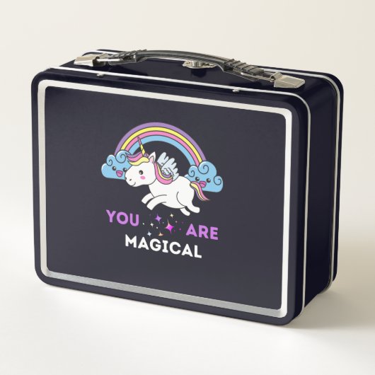 Sie sind magische Einhornkinder Metall Brotdose (Rückseite)