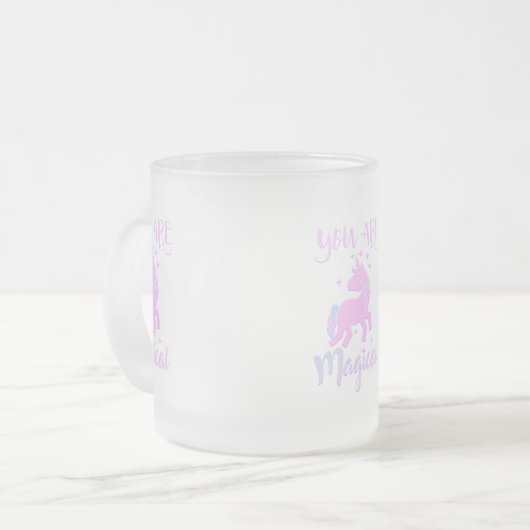 Sie sind magische Unicorn Mattierte Glas-Tasse Mattglastasse (Vorderseite Links)