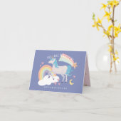 Sie sind magisches Einhorn und Regenbogen Valentin Karte (Gelbe Blume)
