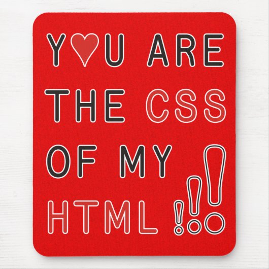 Sie sind mein CSS - feuer-roter Spritzer Mousepad (Vorne)
