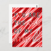 Sie sind mein CSS - rote weiße Wellen Postkarte (Vorne/Hinten)