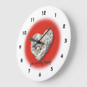 Sie sind mein glückliches Zitat Hawaii Coral Heart Große Wanduhr (Winkel)