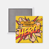 Sie sind mein HERO Fun Retro Comic Buch Pop Kunst Magnet (Vorderseite/Rückseite)