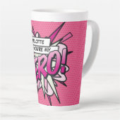 Sie sind mein HERO Fun Retro Comic Buch Pop Kunst Milchtasse (Rechte Ecke)