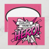Sie sind mein HERO Fun Retro Comic Buch Pop Kunst Postkarte (Vorne/Hinten)