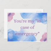 Sie sind mein "Im Notfall" Postkarte (Vorne/Hinten)