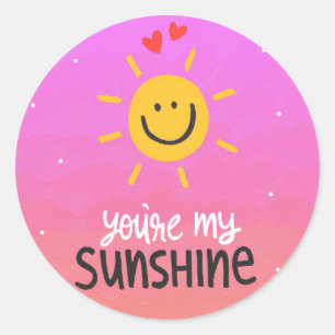 Sie sind mein lustiges Gekritzel des Sonnenscheins Runder Aufkleber