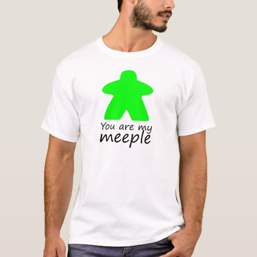 Sie sind mein meeple - grüne W.-Kontur T-Shirt (Vorderseite)