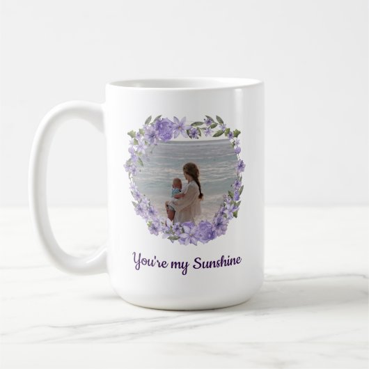 Sie sind mein Sonnenschein - Custom 2 Foto Collage Kaffeetasse (Links)