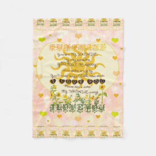 Sie sind mein Sonnenschein-Herz Fleecedecke