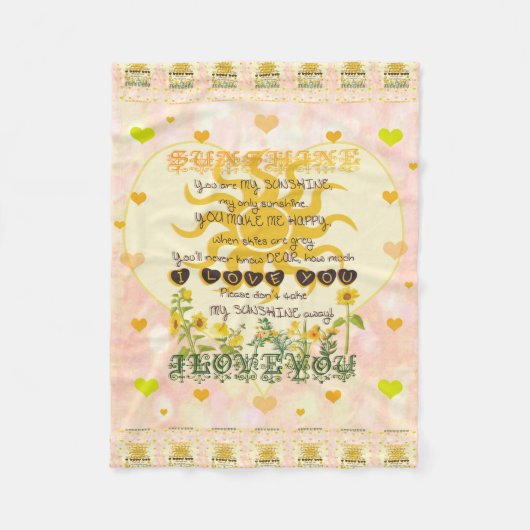 Sie sind mein Sonnenschein-Herz Fleecedecke (Vorderseite)