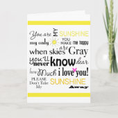 Sie sind mein Sonnenschein Karte (Vorderseite)