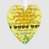 Sie sind mein Sonnenschein mit Blumen im Gelb Ornament (Vorderseite)