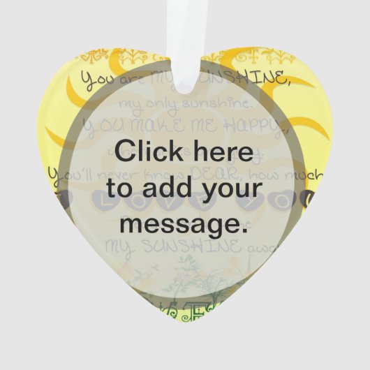 Sie sind mein Sonnenschein mit Blumen im Gelb Ornament (Rückseite)